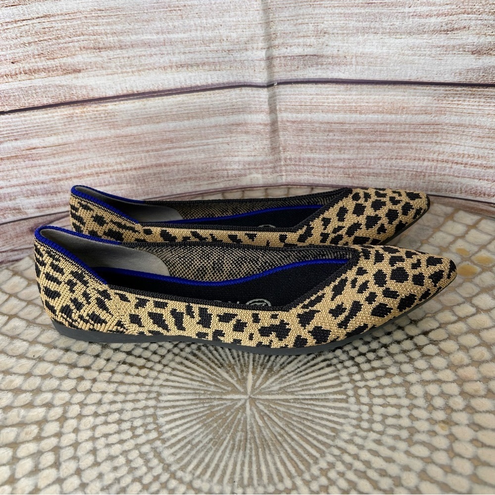 Rothy’s The Point Ballet Flats Women Cheetah Leopard Print Size 5 - Picture 2 of 8
